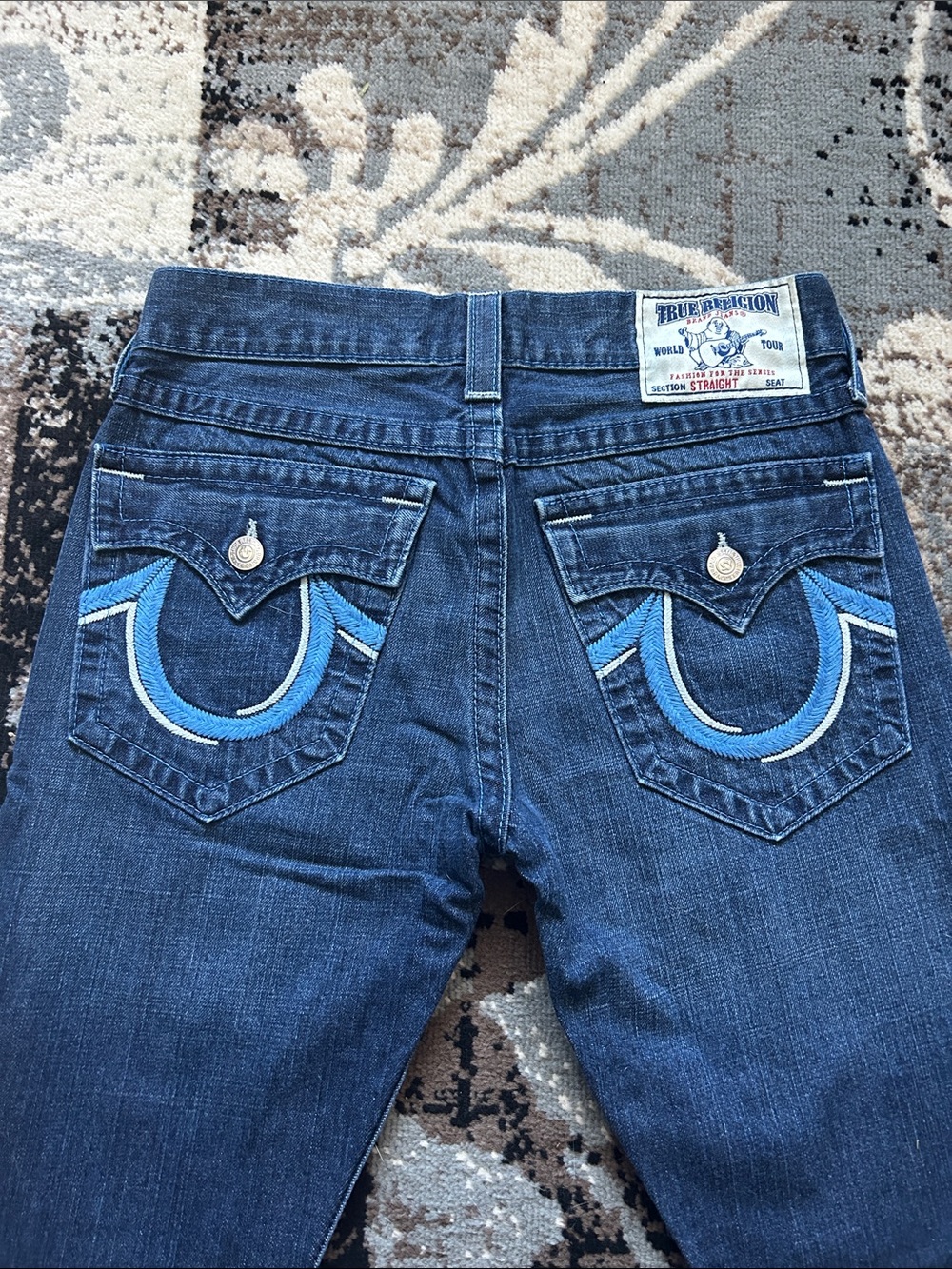 Vintage True Religion Men's World Tour Big T Straight Jeans Made in USA
